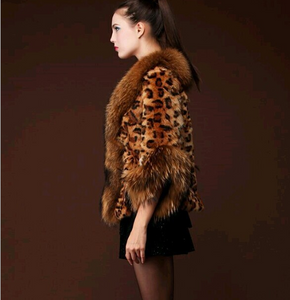 Leopard Print Fur Warm Coat - Secret Apparel