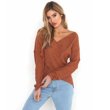 Load image into Gallery viewer, Wrap Pullover V-Neck Sweater - Secret Apparel
