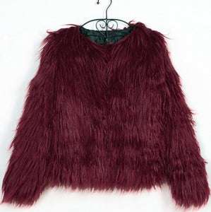 Fluffy Faux Fur Coat - Secret Apparel