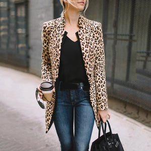 Long Sleeve Leopard Coat - Secret Apparel