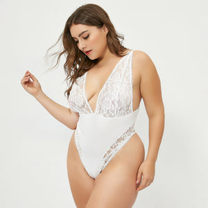 Plus Size Mesh Bodysuit - Secret Apparel