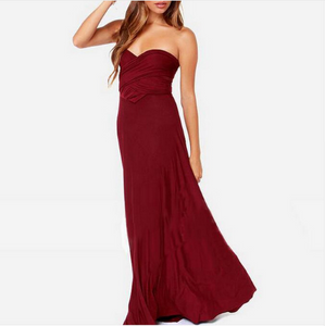 Plunge Tie Waist Maxi Dress - Secret Apparel