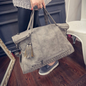 Suede Studded Handbag - Secret Apparel