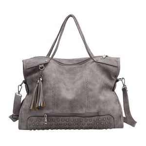 Suede Studded Handbag - Secret Apparel