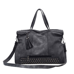 Suede Studded Handbag - Secret Apparel