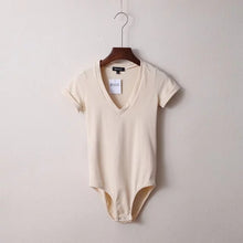 Load image into Gallery viewer, V-Neck Short Sleeve Bodysuit - Secret Apparel
