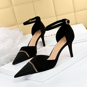 Kitten Heel Pointed Toe Stilettos - Secret Apparel