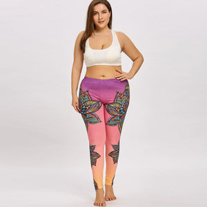 Plus size printed yoga pants - Secret Apparel