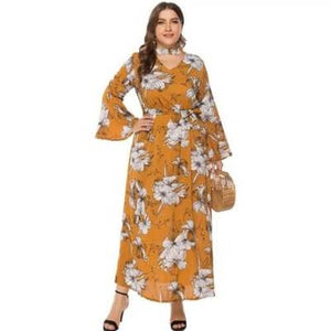 Bell Sleeve Plus Size Maxi Dress - Secret Apparel