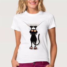 Load image into Gallery viewer, Cat Print T-shirt Top - Secret Apparel
