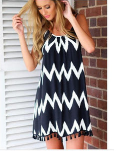 Tassel Sling Short Dress - Secret Apparel