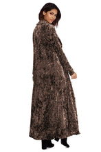 Load image into Gallery viewer, Crushed Velvet Long Overcoat - Secret Apparel
