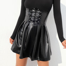 Load image into Gallery viewer, Leather High Waist A-Line Skirt - Secret Apparel
