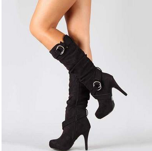 Buckled High Heels Boots - Secret Apparel