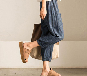 Casual Loose Blue Pants - Secret Apparel