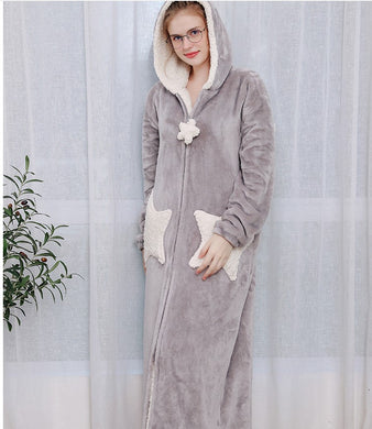 Thick Fleece Bathrobe Pyjamas - Secret Apparel