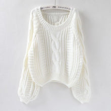 Load image into Gallery viewer, Loose Fit Long Lantern Sleeve Knitted Sweater - Secret Apparel
