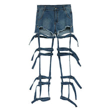 Load image into Gallery viewer, Hollow Strap Detachable Jeans shorts - Secret Apparel
