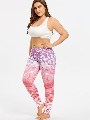 Plus Size Printed Leggings - Secret Apparel