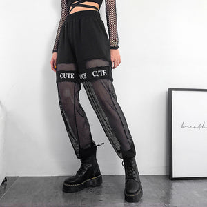 Mesh Hollow Hip-hop Trousers - Secret Apparel