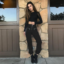 Load image into Gallery viewer, Zipped Black Sweatpants - Secret Apparel
