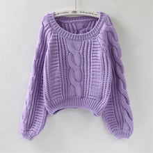 Load image into Gallery viewer, Loose Fit Long Lantern Sleeve Knitted Sweater - Secret Apparel
