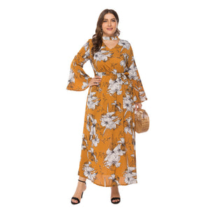 Bell Sleeve Plus Size Maxi Dress - Secret Apparel