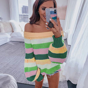 Off Shoulder Mid-Length Sweater - Secret Apparel