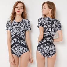 Load image into Gallery viewer, One-Piece Short Sleeve Swimsuit - Secret Apparel
