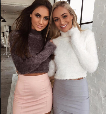 Turtle Neck Crop Top Sweater - Secret Apparel