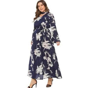 Bell Sleeve Plus Size Maxi Dress - Secret Apparel