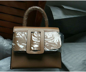 Buckle Crossbody Leather Handbag - Secret Apparel