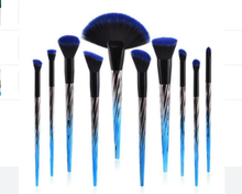 Load image into Gallery viewer, 10pcs Pro Makeup Brush Set Blue - Secret Apparel
