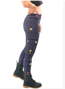 PacMan Pattern Printed Leggings - Secret Apparel