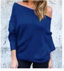 One-Shoulder Long Sleeve Sweater - Secret Apparel