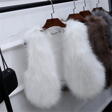 Load image into Gallery viewer, Faux Fox Fur Short Slim Waistcoat Jacket - Secret Apparel
