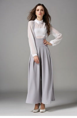 High Waist Suspenders Wide-leg Pants - Secret Apparel