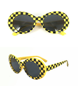 Plaid Oval Glasses - Secret Apparel