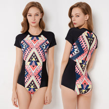 Load image into Gallery viewer, One-Piece Short Sleeve Swimsuit - Secret Apparel
