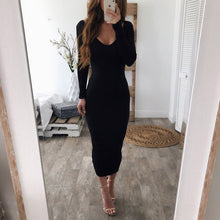 Load image into Gallery viewer, Long Sleeve Bodycon Dress - Secret Apparel
