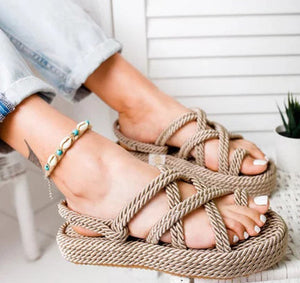 Chunky Sole Rope Sandals - Secret Apparel