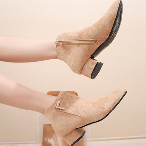 Pointed Low Heel Boots - Secret Apparel