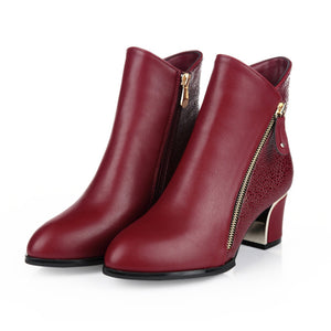 Microfiber Square Heel Boots - Secret Apparel