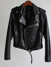 Load image into Gallery viewer, Lapel Long Sleeve Leather Jacket - Secret Apparel
