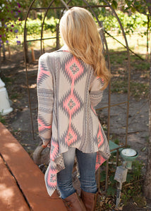 Aztec Printed Knitted Coat - Secret Apparel