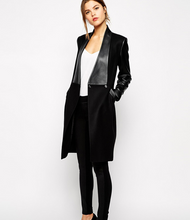 Load image into Gallery viewer, Black PU leather Long Coat - Secret Apparel
