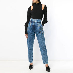 High Waist Loose Jeans Pants - Secret Apparel