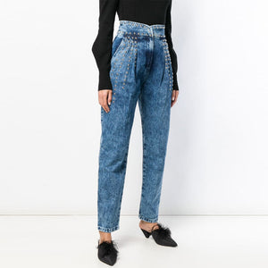 High Waist Loose Jeans Pants - Secret Apparel