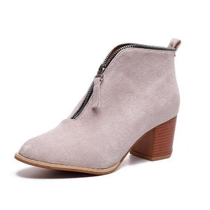 Block Heel Ankle Boots - Secret Apparel