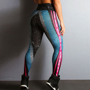 Fitness Blue Pink Leggings - Secret Apparel